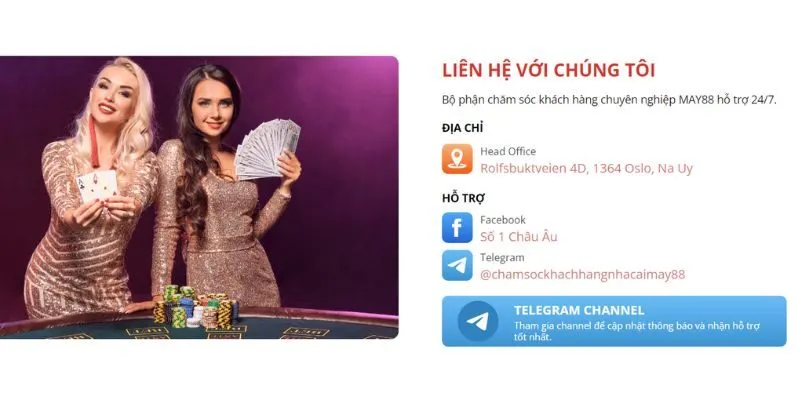 Liên hệ May88 - Các phương thức tiện ích thông dụng 3 Thông tin liên lạc đội CSKH qua tele và facebook